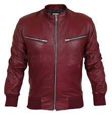 Men Maroon Red Genuine Leather Jacket With Elastic Bottom Best Leather Jackets Leather Jacket Men Maroon Leather Jacket