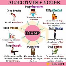 Adjectives Nouns Deep Spanishnouns Nouns And Adjectives Learn English Vocabulary Learn English Words