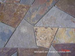 Yes * wet cof rating: China Black Rusty Slate Tiles With Mesh For Garden Flooring China Slate Tiles Rusty Slate