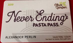The Legend Of Hammer S Olive Garden Pasta Pass