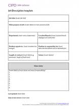 Blank Job Description Template Cipd Hr Inform