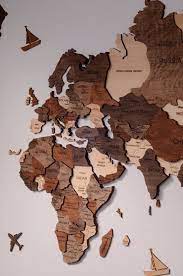 Wooden World Map Wall Art Decor Home Rustic Travel Push Pins Map Personalized Gift Birthday Gift For Him Anniversary Gift Enjoy The Wood Map Wall Art Decor Map Wall Art Wall