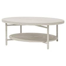 Palecek Monarch Coastal Beach White Wrapped Seagrass Rope Round Round Coffee Table 41 W 50 W Kathy Kuo Home