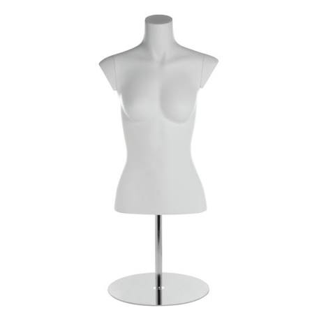 White Fiberglass Female Torso Mannequin