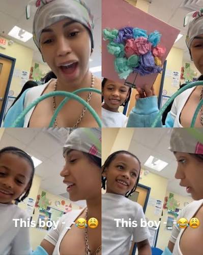 Cardi B Takes Son Wave Out For Lunch After His Pre K-Graduation! 👨🏾‍🍳 # cardib #wavecephus #graduation