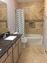 Grey and tan bathroom ideas. Bathroom Remodel Travertine Tan Brown Granite Grey Paint Grey Bathroom Black Granite Affordable Bathroom Remodel Small Bathroom Remodel Restroom Remodel