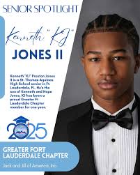 🎓GFTL Senior Spotlight💙💗 Kenneth “KJ” Preston Jones II is a St. Thomas  Aquinas High School senior in Ft. Lauderdale, FL. He's the son of Kenneth  and Hope Jones. KJ has been a