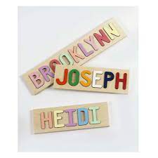 Personalized baby name puzzle, nursery room decor, wooden kids name jigsaw puzzle, baby shower and first birthday gift, name puzzle baby. Personalized Wooden Name Puzzle Available With Without Pegs