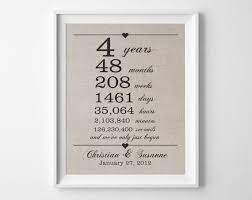 4 Years Together Linen Anniversary Print 4th Wedding Etsy 10 Year Anniversary Gift 10th Anniversary Gifts Anniversary Gifts For Husband