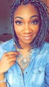 Grey Box Braids In A Bob Shoulder Length Box Braids Hair Places Bob Braids