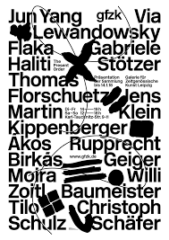 these posters advertises a group show in two parts with art from the collection of gfzk museum for typography poster design zine design graphic design class