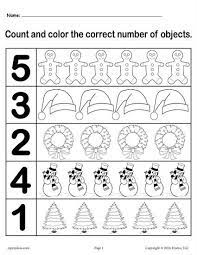 Christmas Themed Count And Color Worksheets 3 Printable Versions Preschool Christmas Worksheets Christmas Math Worksheets Christmas Math Worksheets Kindergarten