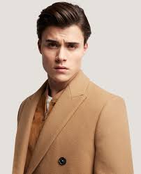 Mens top coats, men's single breasted พ length luxury wool/cashmere topcoat25% wool, 50% viscose, 20 polyester, 5% cashmere twill fabriccolor: Ives Double Breasted Wool Overcoat Camel Salle Privee