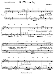 If I Were A Boy Sheet Music Beyonce Sheet Music Piano Sheet Music Piano Music