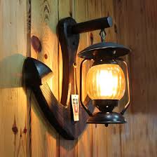 Rust Kerosene Hanging Lamp Outdoor Single Light Swirl Glass Sconce Wall Light With Anchor Takeluckhome Com