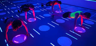 Working Out At This Trippy Led Gym Is Like Stepping Into A Video Game Gym Design Fun Workouts Interactive
