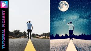 Como Editar Foto App Picsart Celular Como Mudar O Ceu Com Estrelas E Colocar Lua Gigante Yabai Editar Fotos Fotos Picsart Fotos