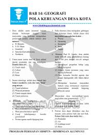 Geografi sebagai studi bentang lahan. Bab 14 Pola Keruangan Desa Kota