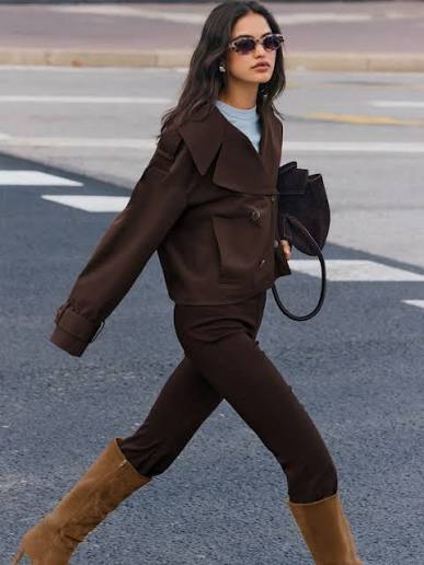 Buy Friends Like These Chocolate Brown Short Trench Coat from Next Pakistan