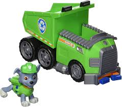 Amazon Com Paw Patrol Rocky S Recycle Dump Truck Vehicle With Rocky Figure Toys Games Dump trucks, cranes, fire trucks, trains.together, we are going to build a giant theme park! paw patrol rocky s recycle dump truck vehicle with rocky figure