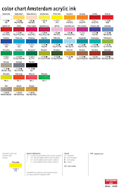 Royal Talens Amsterdam Acrylic Paint Color Chart In 2019