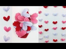 Easycrafts Diy Room Decor Idea For A Sweet Home Hanging Paper Heart Wall Decor For Teenagers Y Heart Wall Decor Paper Flowers Craft Folded Paper Flowers