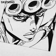 Later on, his shoes also have the same ladybug emblem on them. Jojo Bizarre Adventure T Shirts Men Pure Cotton Giorno Giovanna Tee Tops O Neck Short Sleeve Printed Japanese Manga T Shirt Gift T Shirts Aliexpress