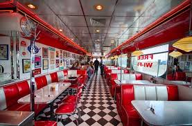 Bright And Cheerful The 50s Style I 70 Diner Is A Favorite Among Locals As Well As Travelers And Truckers C Debi Bouc Diner Decor Vintage Diner Retro Diner