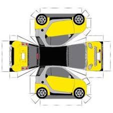 J Ossorio Papercraft Papercraft Recortable De Un Auto Pequeno Amarillo Coche De Carton Autos Modelos De Carros