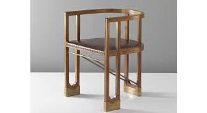 Hans Vollmer Very Rare Armchair Ca 1901 Oak Leather Brass 27 5 8 In 70 2 Cm High Possibly Executed By Prag Rudniker Korbwarenfabrik Austria Stoelen