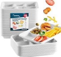 Amazon.com: 5 Compartment Plates Disposable Heavy Duty (100 ...
