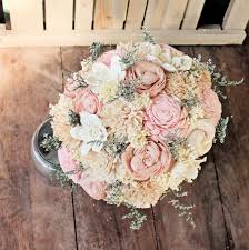 Details for the bridesmaids bouquet: Sola Flower Alternative Wedding Bouquet Ivory Blush Nude Wedding Flo Curiousfloral