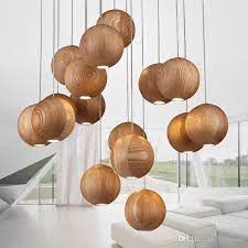 Solid Wood Ball Chandelier Pendant Light Modern Nordic Creative Minimalist Living Room Dining Multiple Heads Pendant Lamp From Lightsone 30 76 Dhgate Com Wood Ceiling Lights Wooden Lamp Modern Wood Ceiling Lights