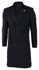La coupe de ce manteau est très bien exécutée : Manteau 3 4 Homme Veston Croise Pardessus Style Crombie Effet Laine Ebay