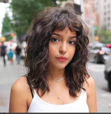 Curly Medium Shag With Bangs Long Curly Bob Medium Curly Hair Styles Hair Styles