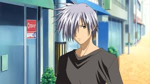 1191x670 tokyo ghoul kaneki ken white hair wallpaper>. Full Hd Wallpaper Grey Hair Guy Brown Eyes City Desktop Backgrounds Hd 1080p
