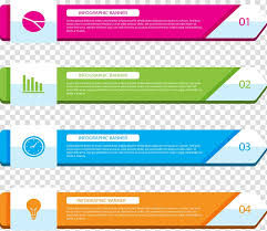 Four Assorted Color Banners Illustration Web Banner Chart