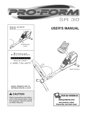 For your benefit, read this manual carefully before you use the exercise cycle. Proform Sr30 Manual