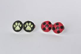 Ladybug Earrings Ladybug Spots Silver Stud Earrings Superhero Girl Ladybug Cat N Miraculous Ladybug Marinette Dupain Cheng Miraculous Ladybug Marinette Ladybug