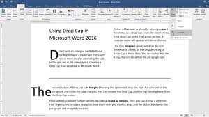 How To Insert Drop Cap In Microsoft Word 2016 Tutorial The Teacher Youtube