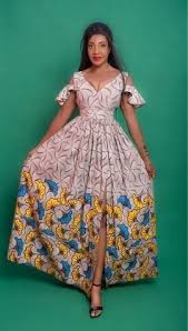 Longue robe tissu pagne avec foulard. Robes Wax Longue Robe Portefeuille Et Maxi En Tissu Africain Afrikrea