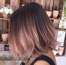 Black And Rose Gold Hair Straightener Patrizia Conde Short Ombre Hair Short Hair Balayage Rose Gold Hair Brunette