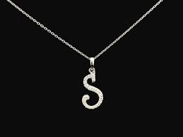 Diamond Initial S Pendant | 18K Gold Letter S – Emiratesdiamonds
