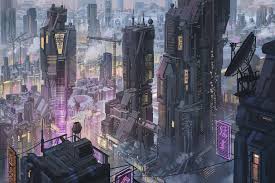 Wallpaper City, Fantasy, Art, Illustration, Concept Art, Cyberpunk,  Environments, Anthony Brault for mobile and desktop, section фантастика,  resolution 1920x1280