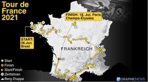 Tour de france 2021 route: Radrennen Tour De France 2021 Route Infographic