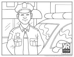 Police cap image isolated on blue background. Police Officer Coloring Page Young Rembrandts Shop