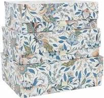 3-Piece Decorative Storage Boxes with Lids, Magnet and Ribbon, Plain White,  Floral, Cardboard Paper Keepsake box Set, Photo Storage Box for Memory, ...
