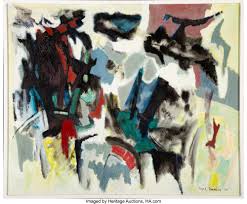 Sold at Auction: Boyer (1909) Gonzales, Boyer, Jr. Gonzales (American,  1909-1987) Untitled, 1960 Oil on canvas 38 x 46 i