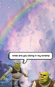 Download meme aesthetic background png and base. Aesthetic Shrek Wallpaper Iphone Lockscreen Wallpaper Funny Phone Wallpaper Shrek Aesthetic