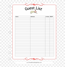 How many wedding guests will come? Large Size Of Free Wedding Guest List Spreadsheet Templates Wedding Guest List Hd Png Download 672x870 3370757 Pngfind